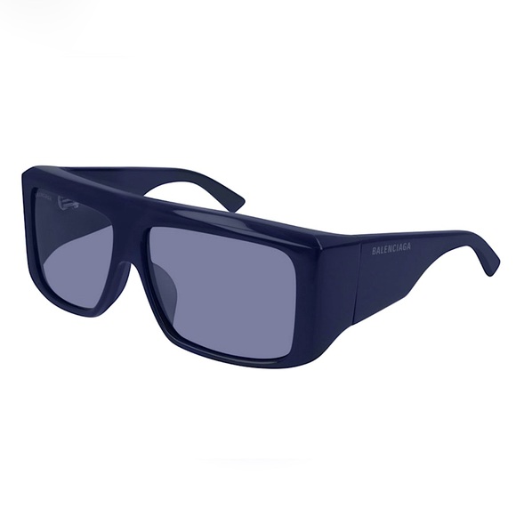 Balenciaga Unisex Sunglasses Oversized Rectangle Blue BB0002S - Picture 1 of 10